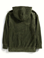 Unisex Ribbed Pullover Hoodie – Relaxed Fit