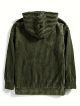 Unisex Ribbed Pullover Hoodie – Relaxed Fit