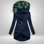 Women's Elegant Coat – Casual Wear, Office Style – Navy Blue