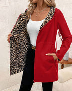 Women's Elegant  Coat – Tailored Overcoat for Office, Smart Casual & Everyday Wear – Red
