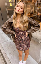 Vintage Brown Bomber Jacket – Casual Wear, Stylish Outfit