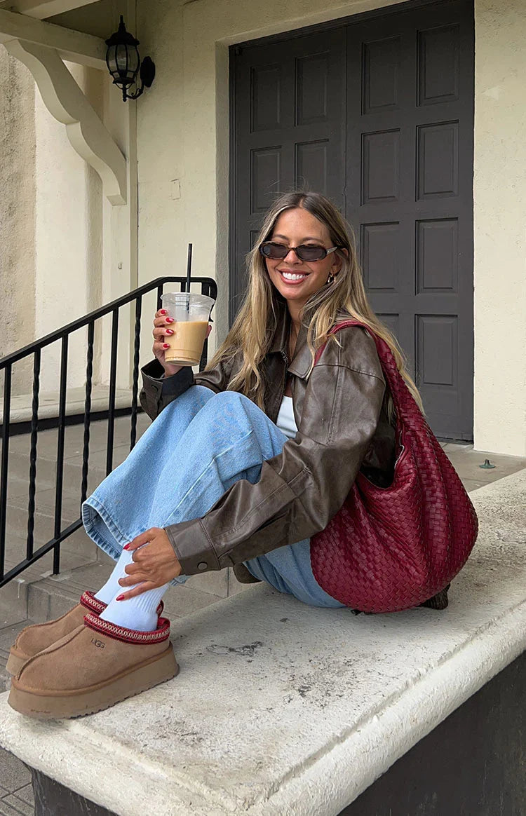 Vintage Brown Bomber Jacket – Casual Wear, Stylish Outfit