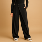Asymmetric Baggy Pants for Women | Cotton Blend Fabric | Casual Streetwear | Versatile Everyday Fashion