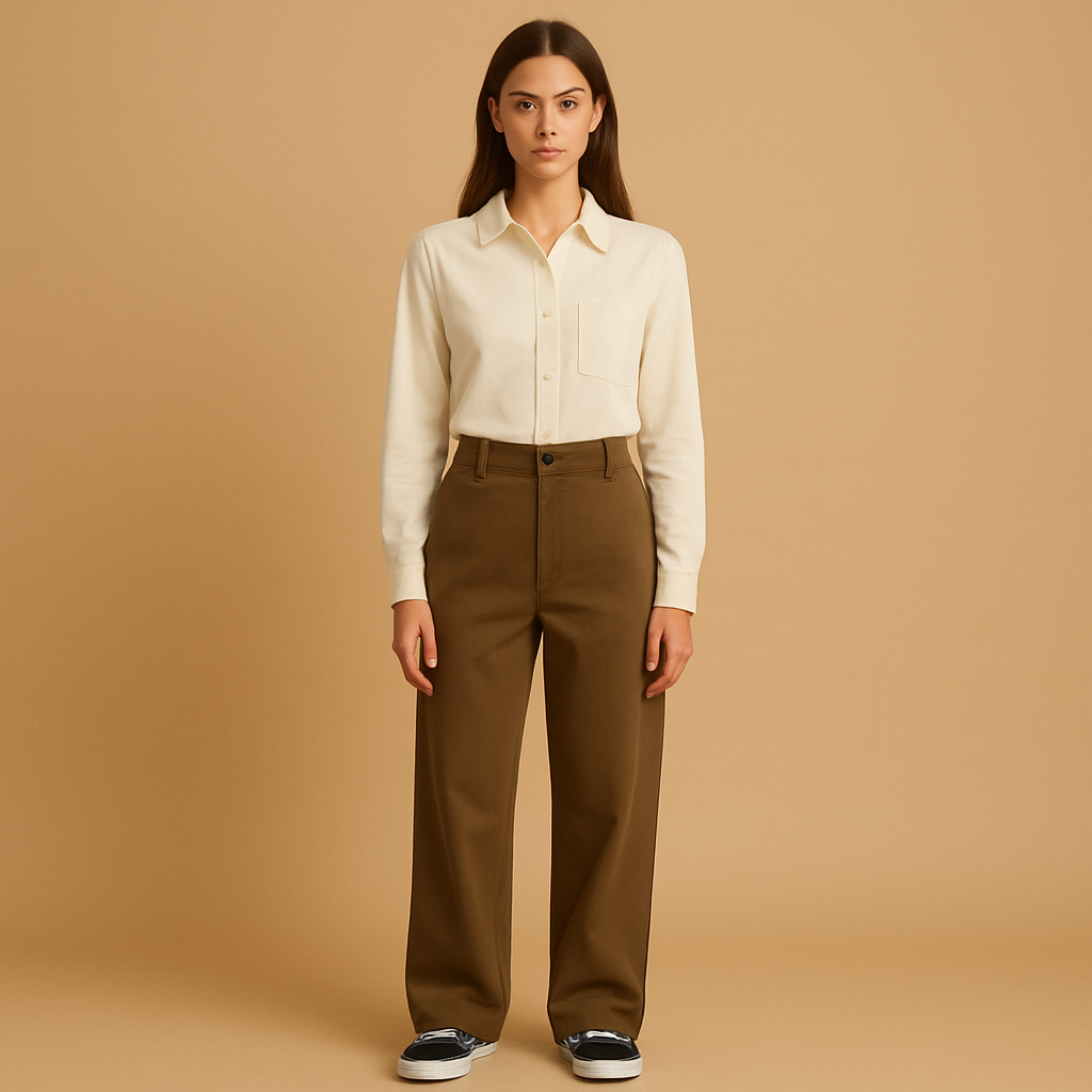 Asymmetric Baggy Pants for Women | Cotton Blend Fabric | Casual Streetwear | Versatile Everyday Fashion