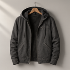Men's Sherpa-Lined Canvas Jacket – Black