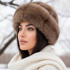 Women's Mink Fur Hat – Warm Winter Accessory – Brown
