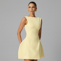 Boat Neck Mini Dress in Soft Cotton A-Line Design for Casual Summer Outings and Events