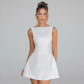 Boat Neck Mini Dress in Soft Cotton A-Line Design for Casual Summer Outings and Events
