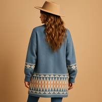Bohemian Jacquard Knit Cardigan for Women | Cozy Layering Piece for Casual Outfits