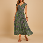 Bohemian Maxi Dress for Women | Lightweight Cotton, Sleeveless Floral Print | Casual Summer Beachwear