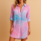 Boho V-Neck Cotton Summer Dress for Women | Lightweight Casual Wear for Beach and Outdoor Events