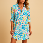 Boho V-Neck Cotton Summer Dress for Women | Lightweight Casual Wear for Beach and Outdoor Events