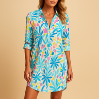 Boho V-Neck Cotton Summer Dress for Women | Lightweight Casual Wear for Beach and Outdoor Events