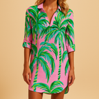 Boho V-Neck Cotton Summer Dress for Women | Lightweight Casual Wear for Beach and Outdoor Events