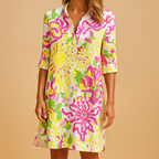 Boho V-Neck Cotton Summer Dress for Women | Lightweight Casual Wear for Beach and Outdoor Events