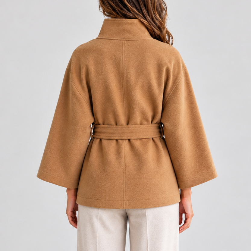 Women's Cape Jacket with Stand Collar