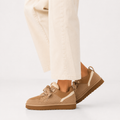 Women's Suede-Look Platform Winter Trainers – Beige