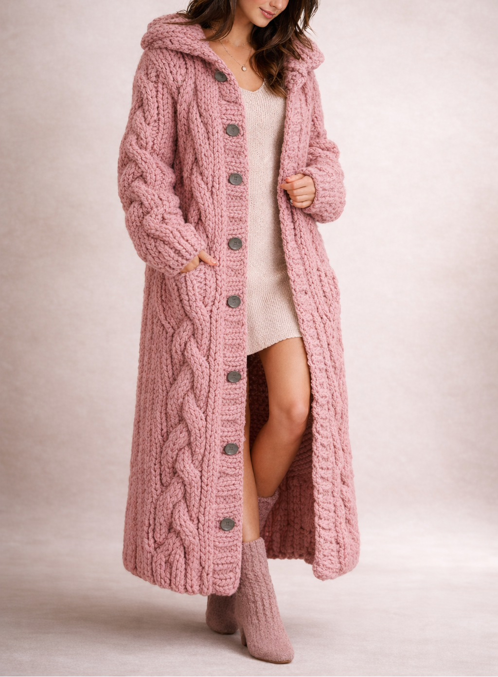 Women's Cozy Maternity Coat with Belly Cover – Everyday & Casual Wear
