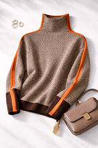 Women's Wool Blend Contrast Stripe Jumper
