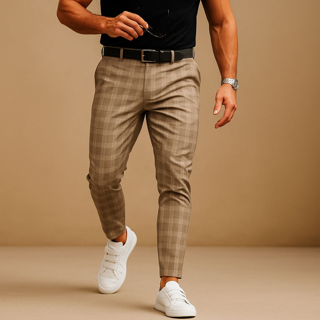 Checkered Lightweight Casual Pants for Men | Comfortable Everyday Wear | Multiple Sizes