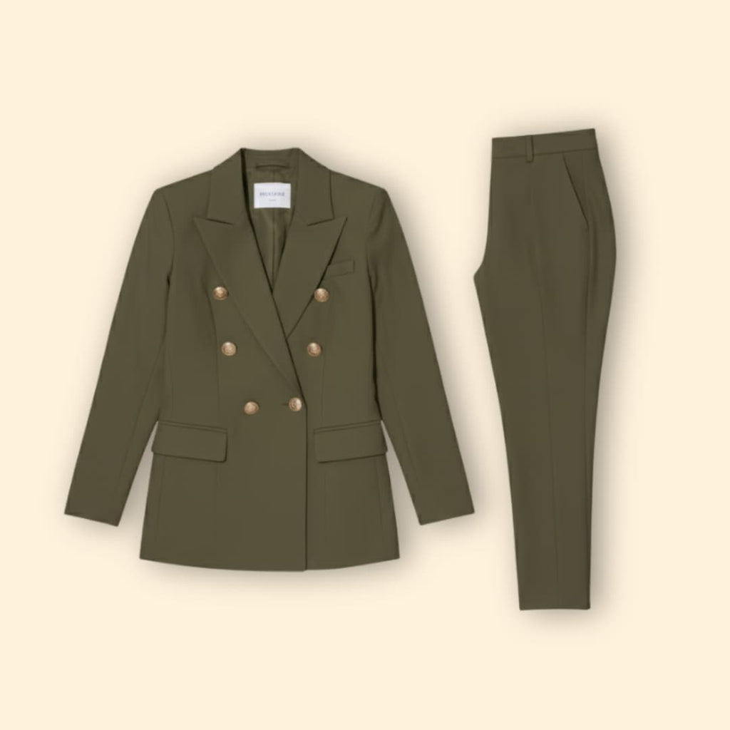 Women's Tailored Blazer & Straight-Leg Trouser Suit