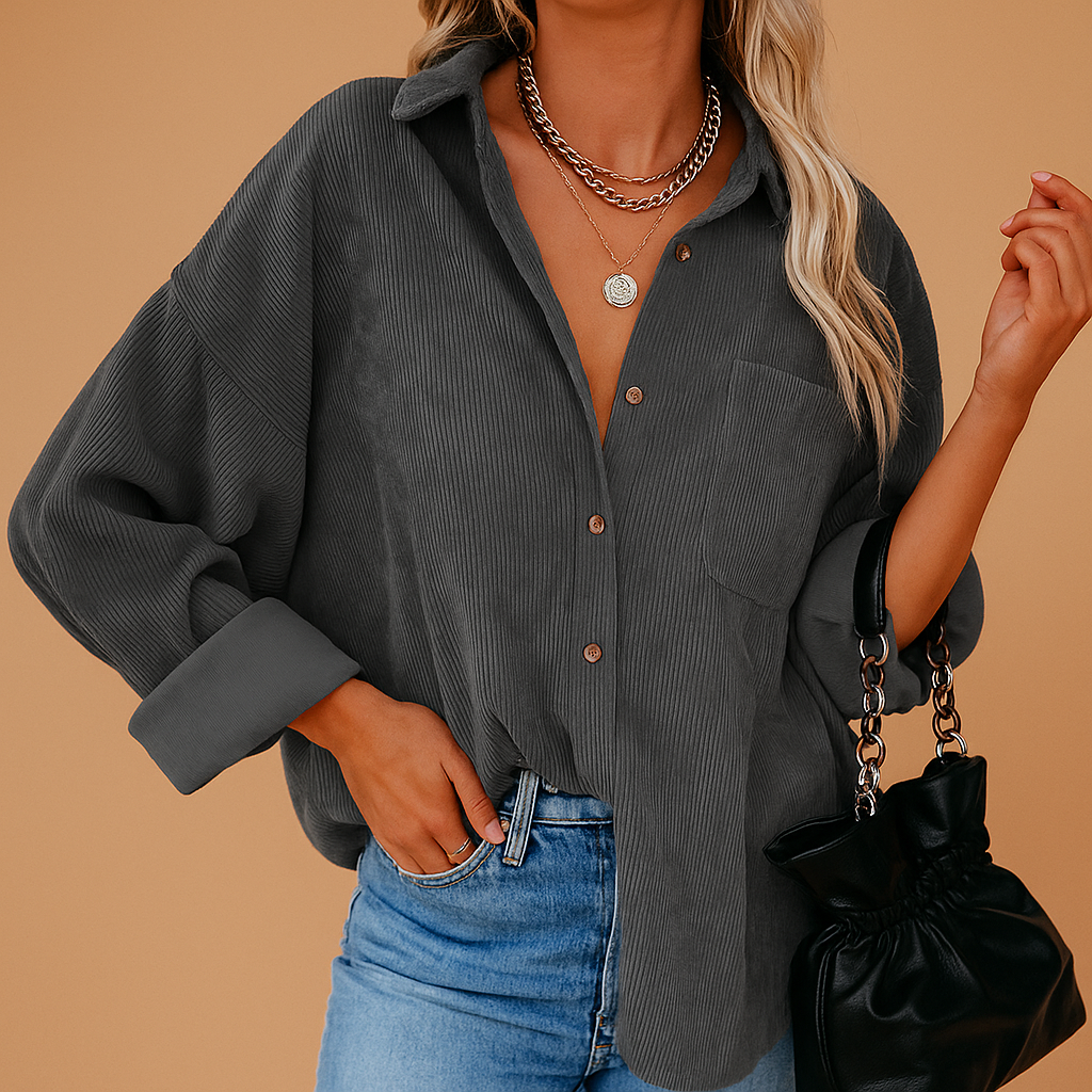 Corduroy Knitted Jacket for Women | Casual Fall and Winter Outerwear | Soft and Warm Layering Piece