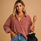 Corduroy Knitted Jacket for Women | Casual Fall and Winter Outerwear | Soft and Warm Layering Piece
