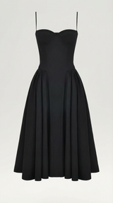 Corset Midi Dress in Elegant Fabric for Formal Events and Special Occasions