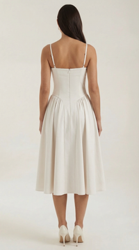 Corset Midi Dress in Elegant Fabric for Formal Events and Special Occasions