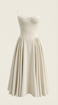 Corset Midi Dress in Elegant Fabric for Formal Events and Special Occasions