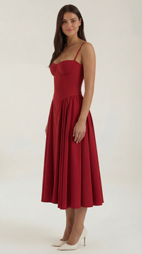Corset Midi Dress in Elegant Fabric - Perfect for Formal Events and Special Occasions