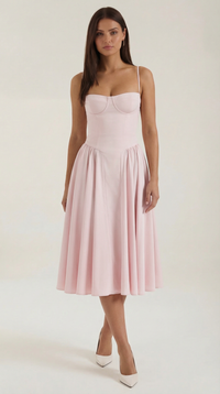 Corset Midi Dress in Elegant Fabric - Perfect for Formal Events and Special Occasions