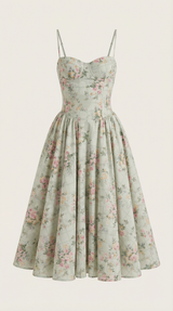 Corset Midi Dress in Elegant Fabric for Formal Events and Special Occasions