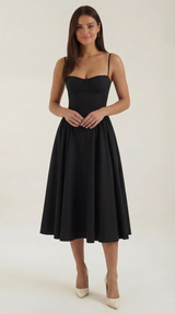 Corset Midi Dress in Elegant Fabric - Perfect for Formal Events and Special Occasions