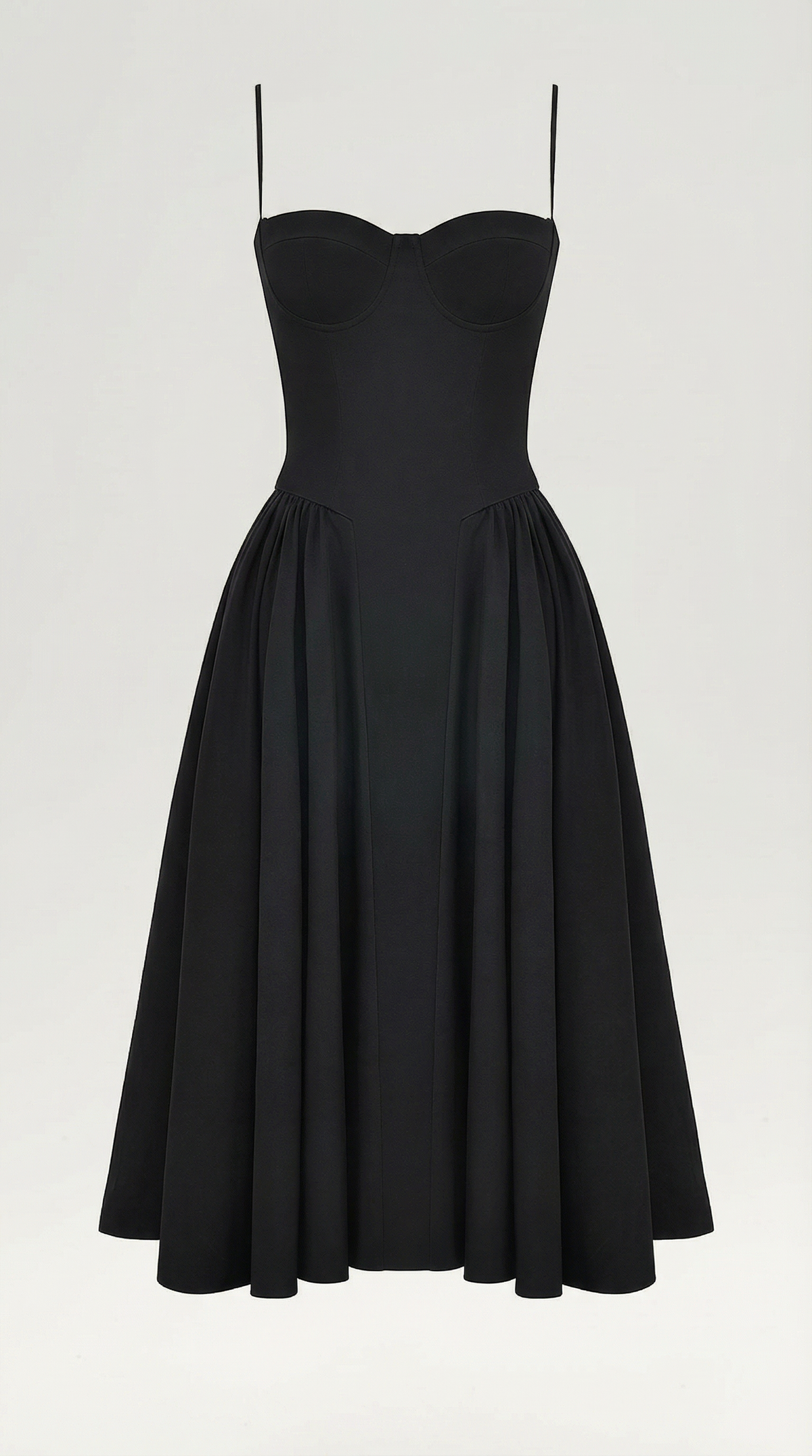 Corset Midi Dress in Stretch Fabric - Elegant Evening Wear for Special Occasions