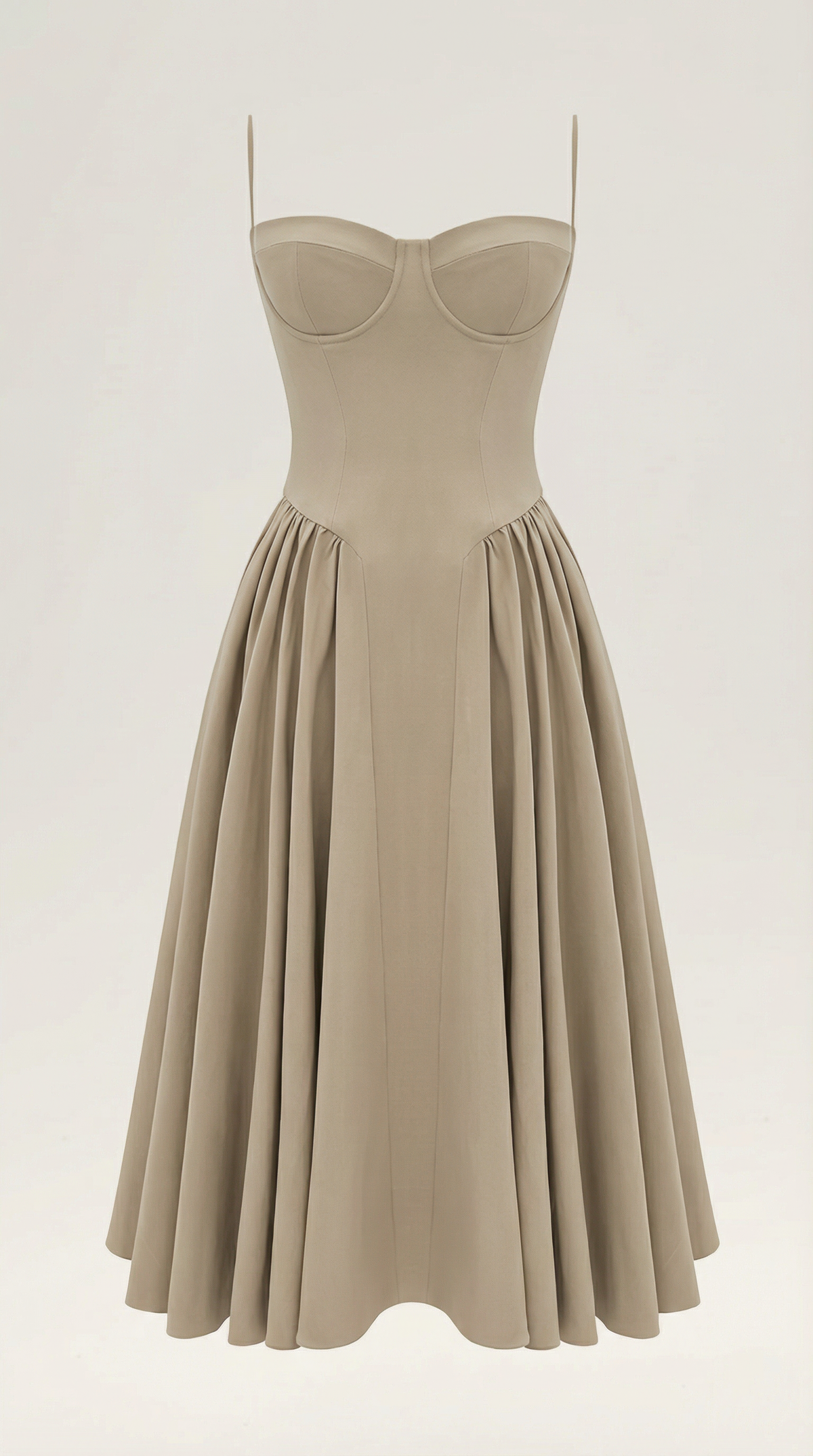 Corset Midi Dress in Stretch Fabric - Elegant Evening Wear for Special Occasions