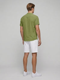 Cotton Linen Short Sleeve Shirt for Men - Relaxed Fit Casual Wear