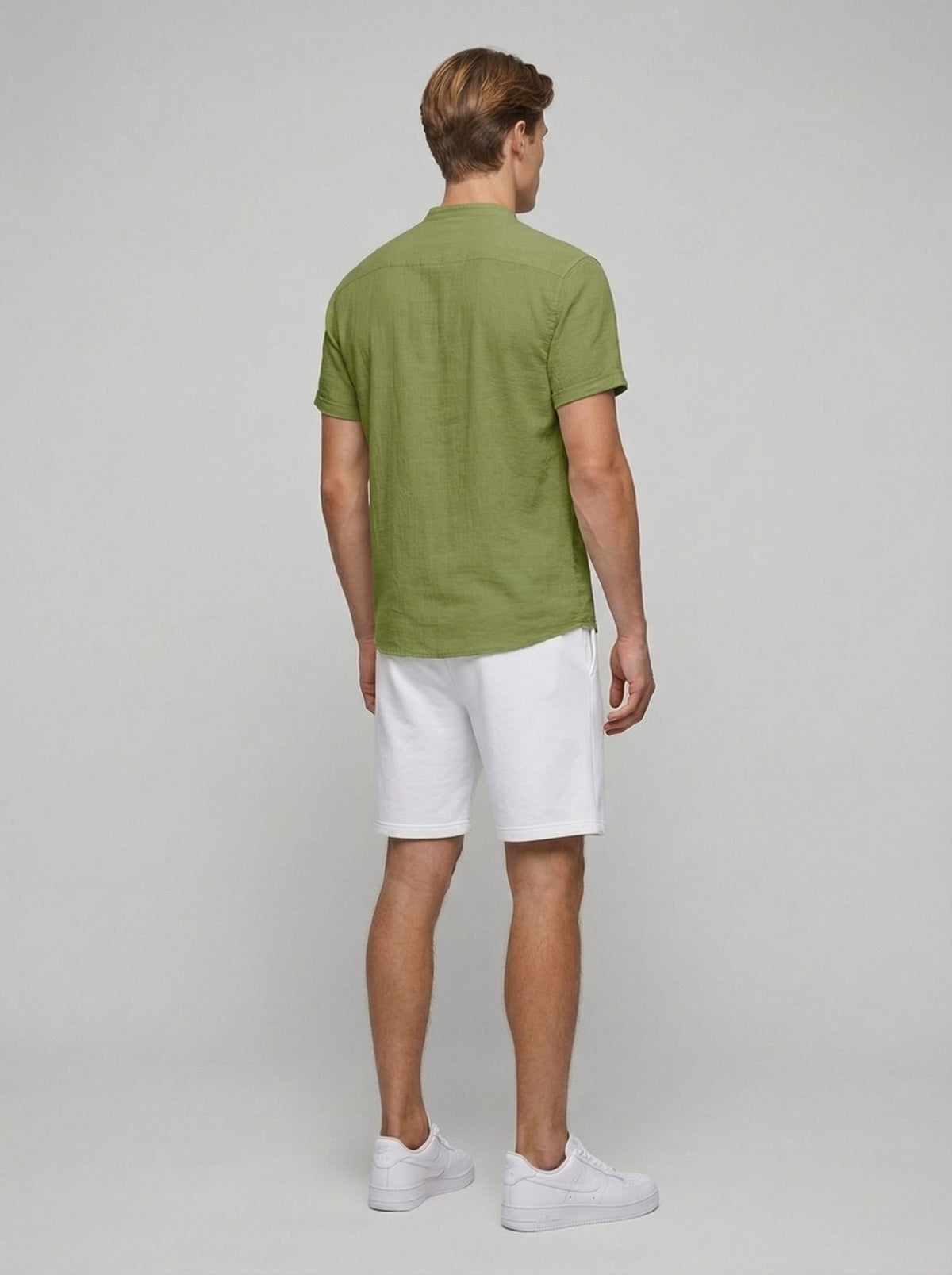 Cotton Linen Short Sleeve Shirt for Men - Relaxed Fit Casual Wear