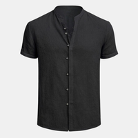 Cotton Linen Short Sleeve Shirt for Men - Relaxed Fit Casual Wear