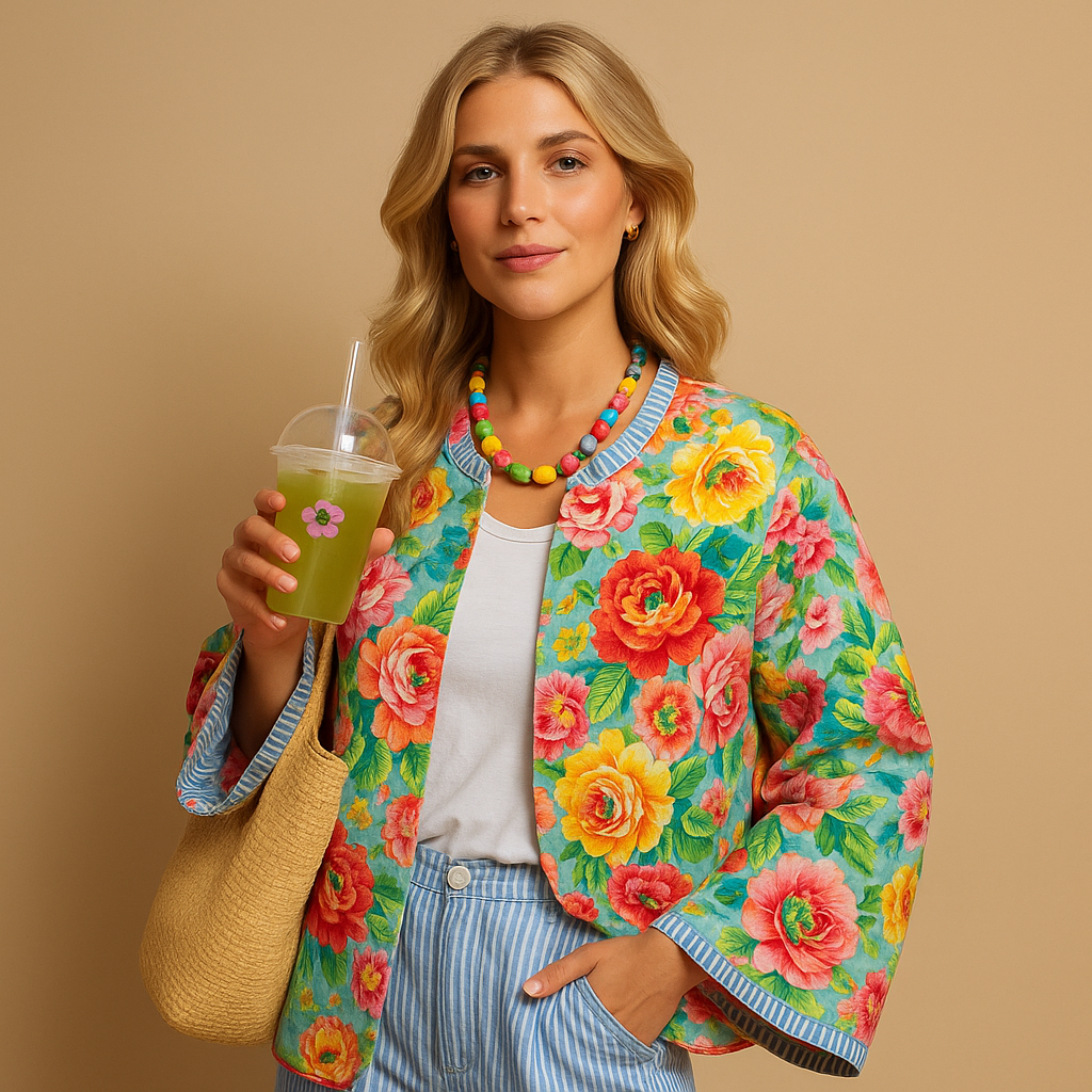 Cotton Printed Women's Coat | Casual Outerwear for Everyday Style | Lightweight Design for Versatile Wear