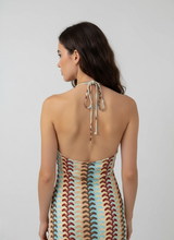 Crochet Maxi Dress - Lightweight Halterneck for Summer Casual Events