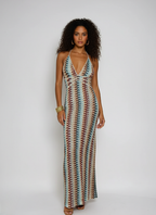 Crochet Maxi Dress - Lightweight Halterneck for Summer Casual Events
