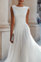 Draped Pleated Midi Dress | Women's Wedding Guest Attire | Elegant Design