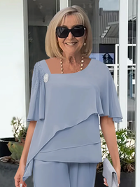 Elegant Women's 2-Piece Formal Set | Stylish Blouse & Trousers for Events