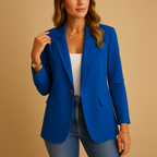 Fitted Women's Blazer - Tailored Stretch Fabric - Smart Casual Workwear