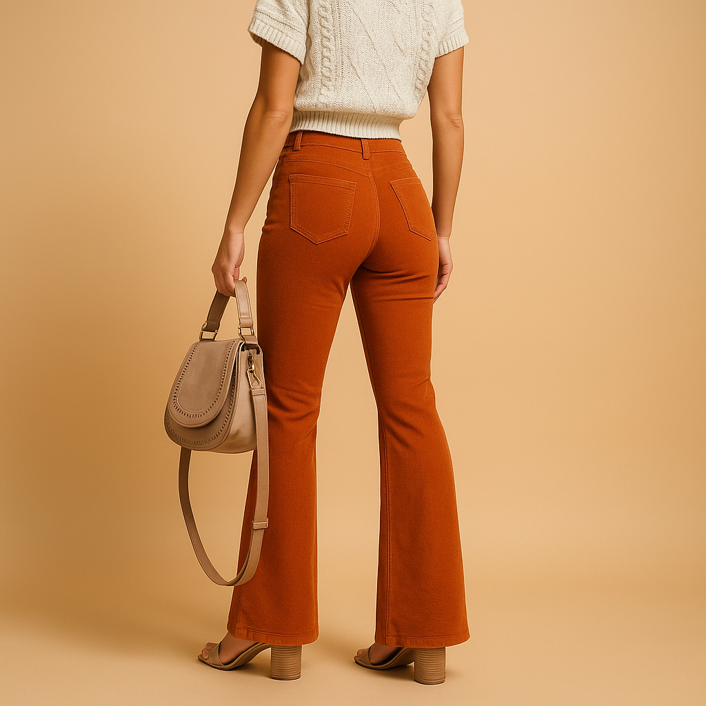 Flared Corduroy Pants for Women | Soft Fabric | Casual Everyday Wear | Comfortable Fit
