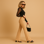 Flared Corduroy Pants for Women | Soft Fabric | Casual Everyday Wear | Comfortable Fit