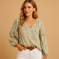 Floral Cotton Summer Blouse for Women | Lightweight Casual Top for Everyday Wear