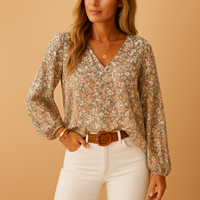 Floral Cotton Summer Blouse for Women | Lightweight Casual Top for Everyday Wear