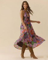 Floral Halter Maxi Dress for Women - Lightweight Beachwear Summer Dress